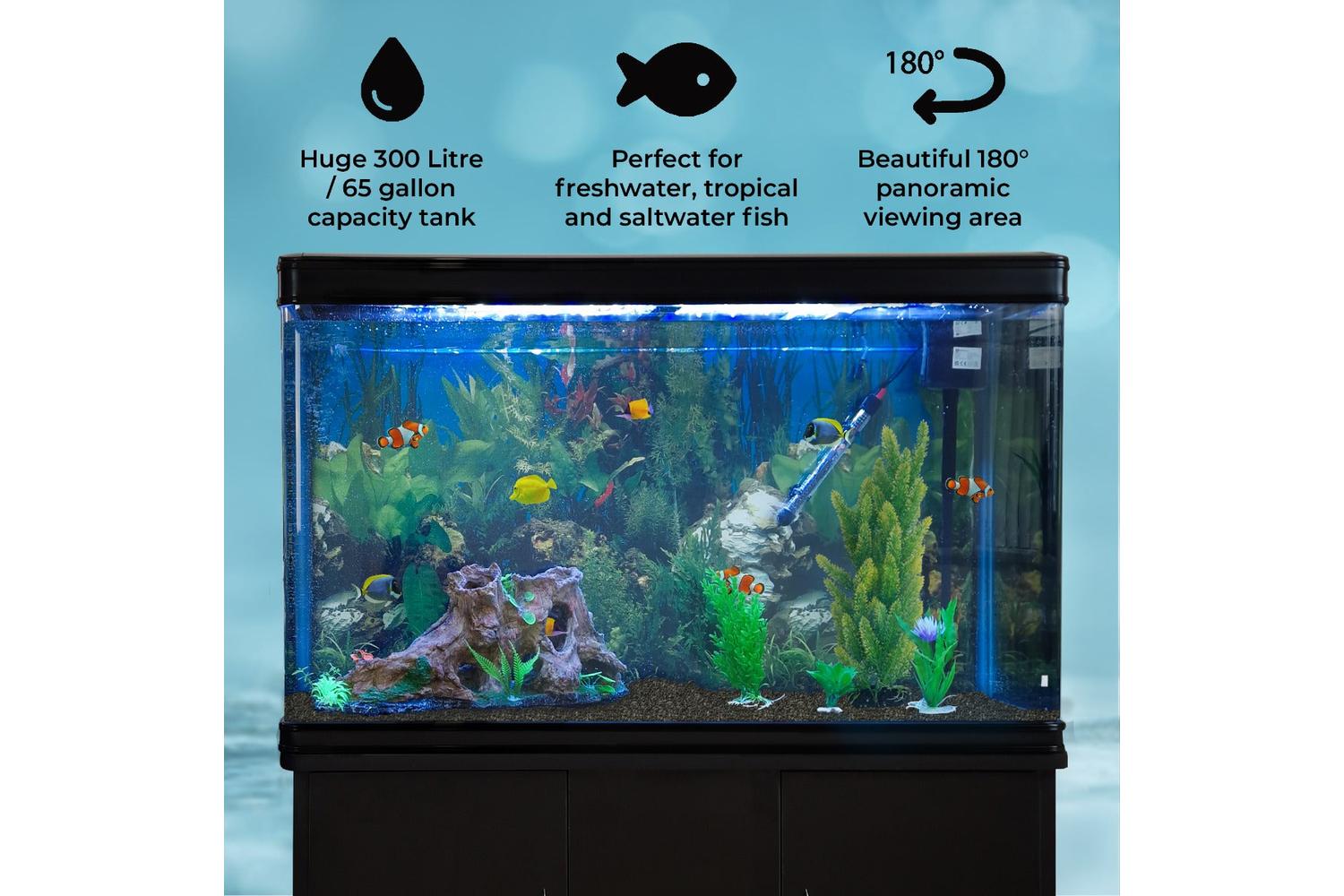 Monstershop Aquarium Fish Tank & Cabinet | Black-3