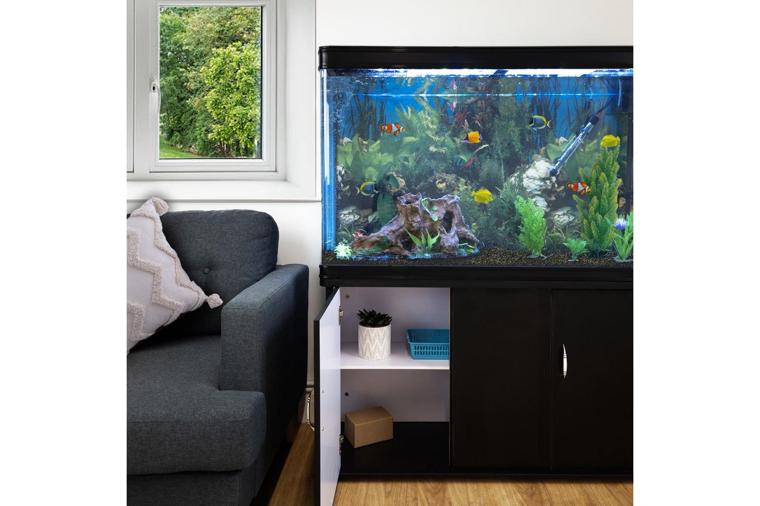 Monstershop Aquarium Fish Tank & Cabinet with Complete Starter Kit | Black-3