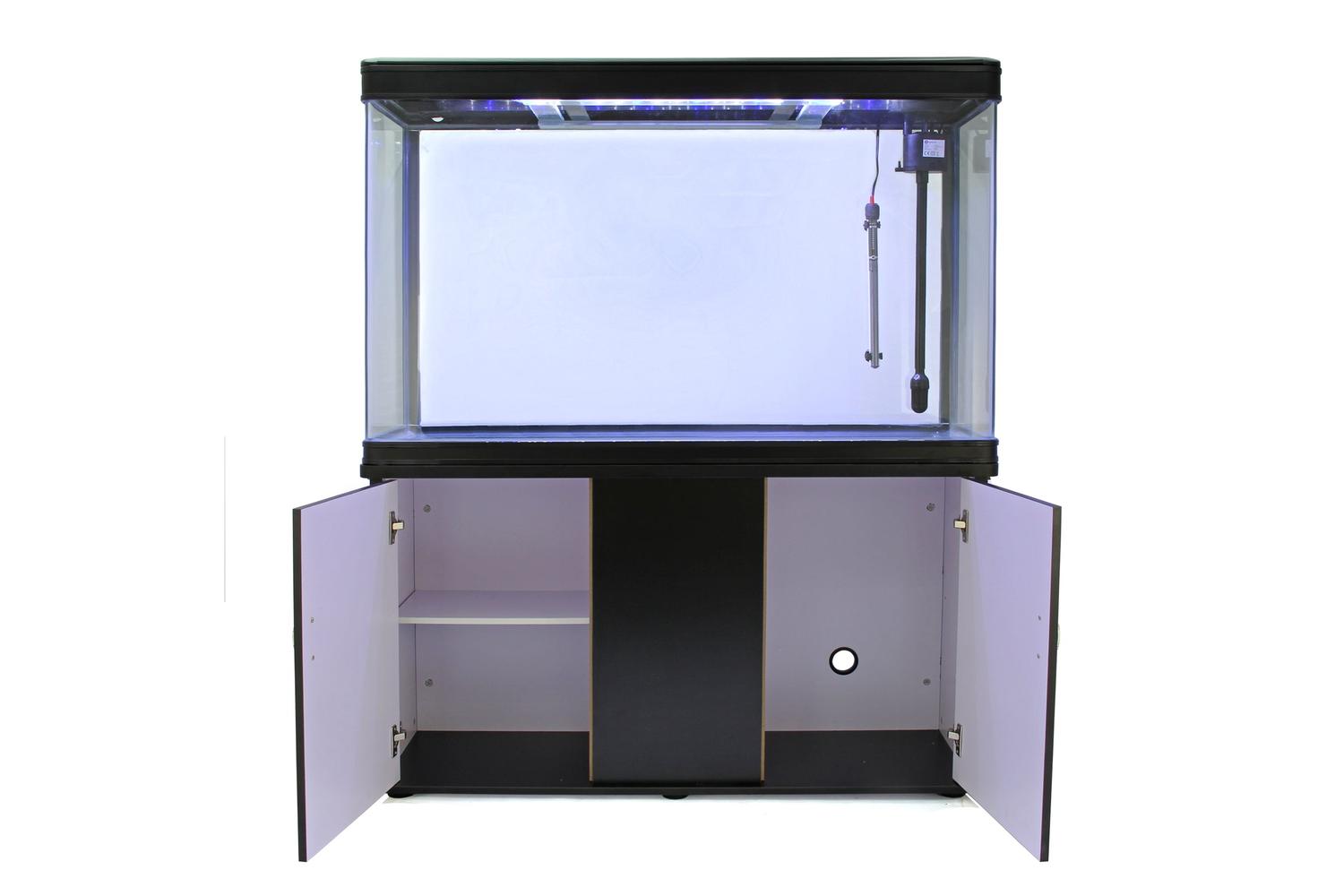 Monstershop Aquarium Fish Tank & Cabinet with Complete Starter Kit | Black-2