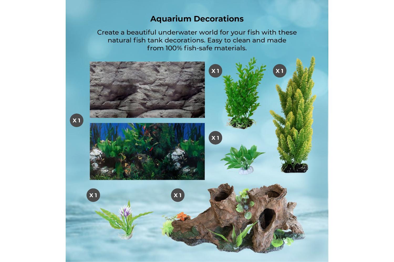 Monstershop Aquarium Fish Tank & Cabinet with Complete Starter Kit | Black-7