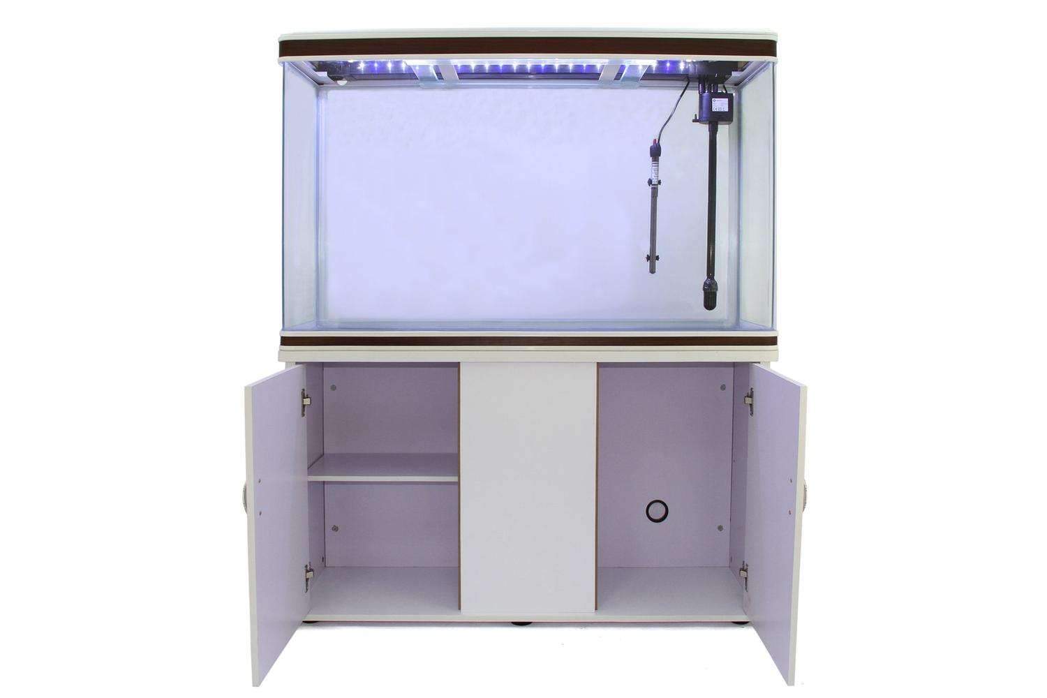 Monstershop Aquarium Fish Tank & Cabinet with Complete Starter Kit | White-7