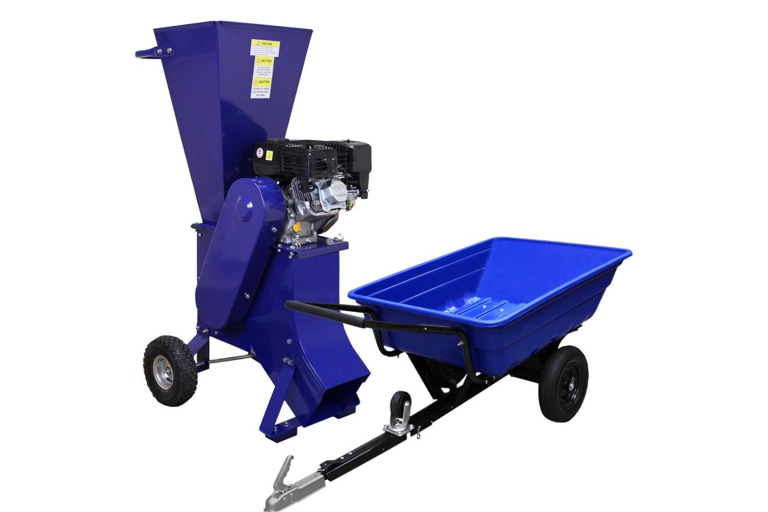 Monstershop ATV Tipping Trailer & 15HP Wood Chipper | Blue