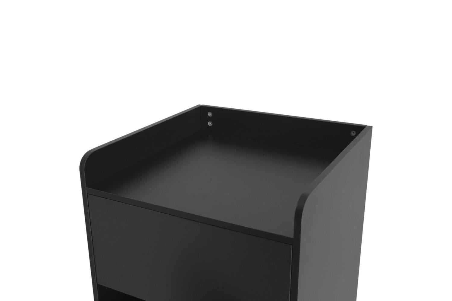 Monstershop Wooden Litter Bin & Tray Stand | Black-8