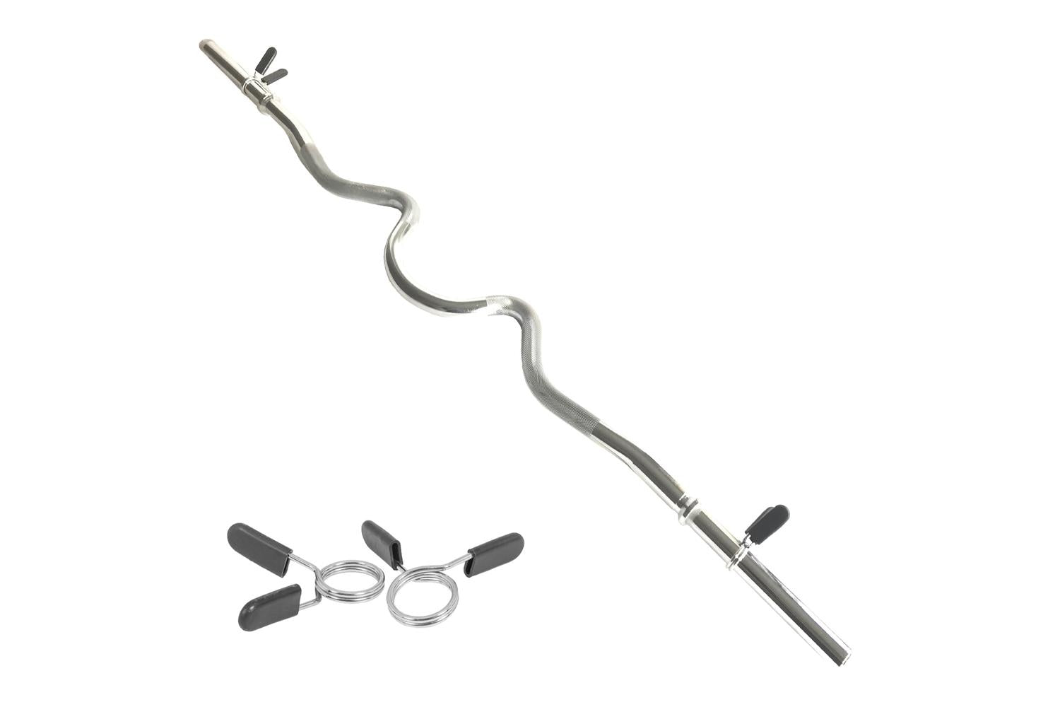 Monstershop Body Revolution EZ 1" Super Curl Spinlock Collar Barbell Bar-2