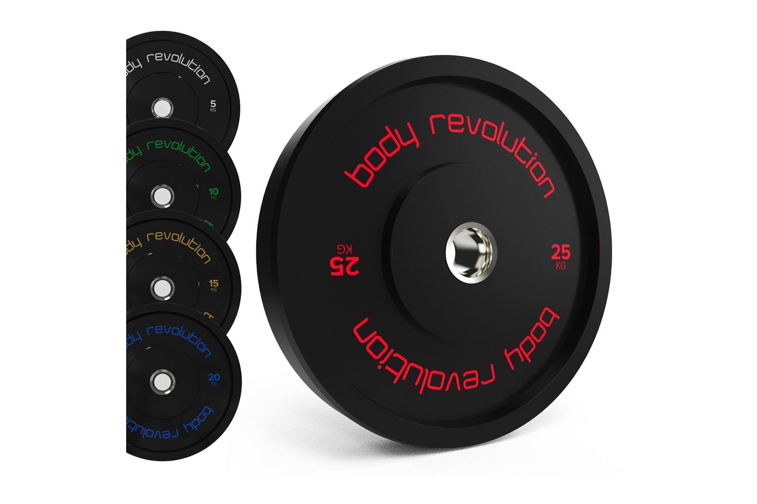 Body Revolution Olympic Bumper Plates Black 15 Kg Pair