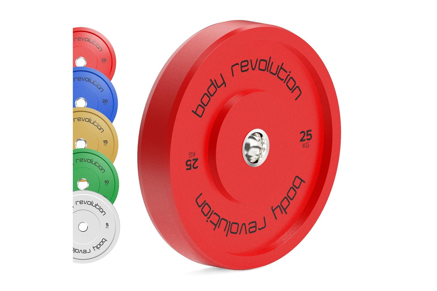 Body Revolution Olympic Bumper Plates Colour 30kg Set 2x5kg 2x10kg-6