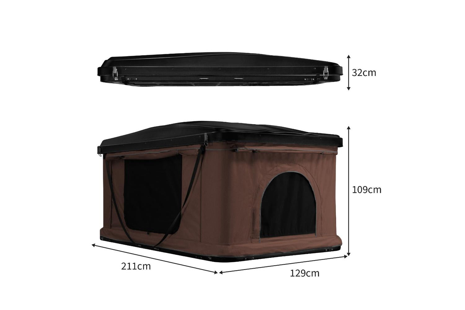 Monstershop 212486 - Car Roof Tent - Brown-6