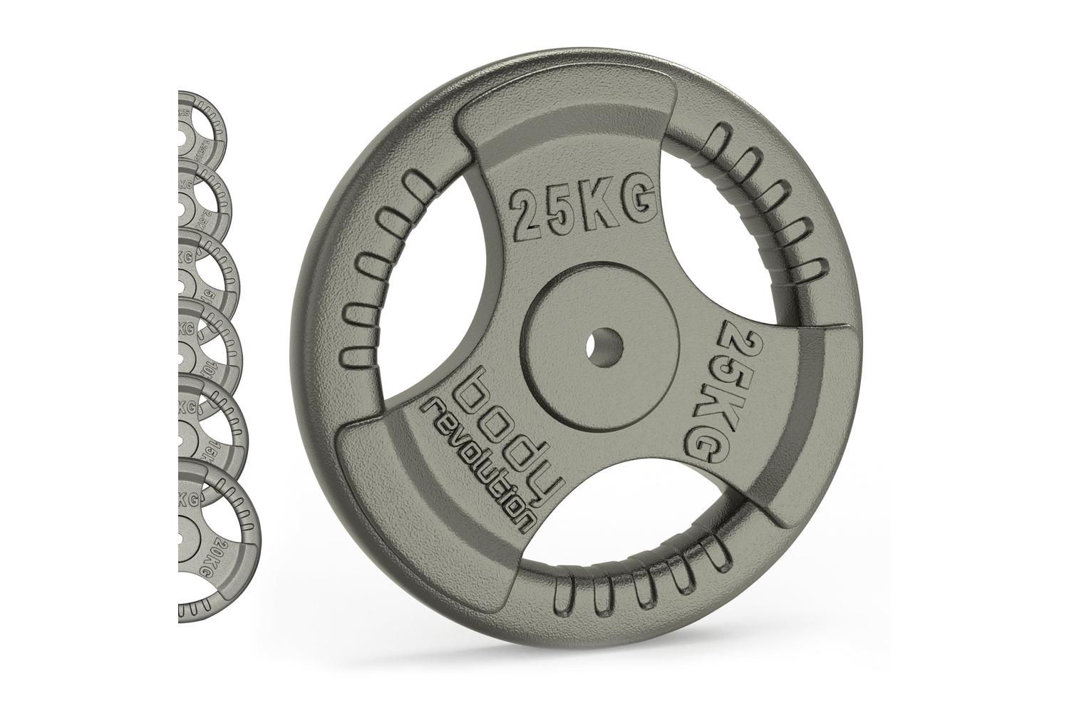 Cast Iron Weight Plates 1" Standard Tri Grip Pairs 2 X 1.25kg-5