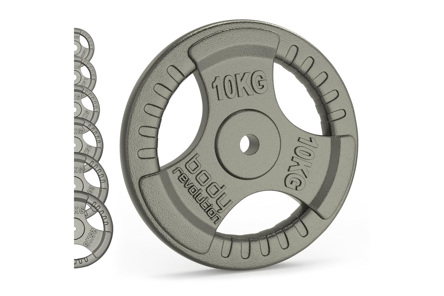 Cast Iron Weight Plates 1" Standard Tri Grip Pairs 2 X 2.5kg-6