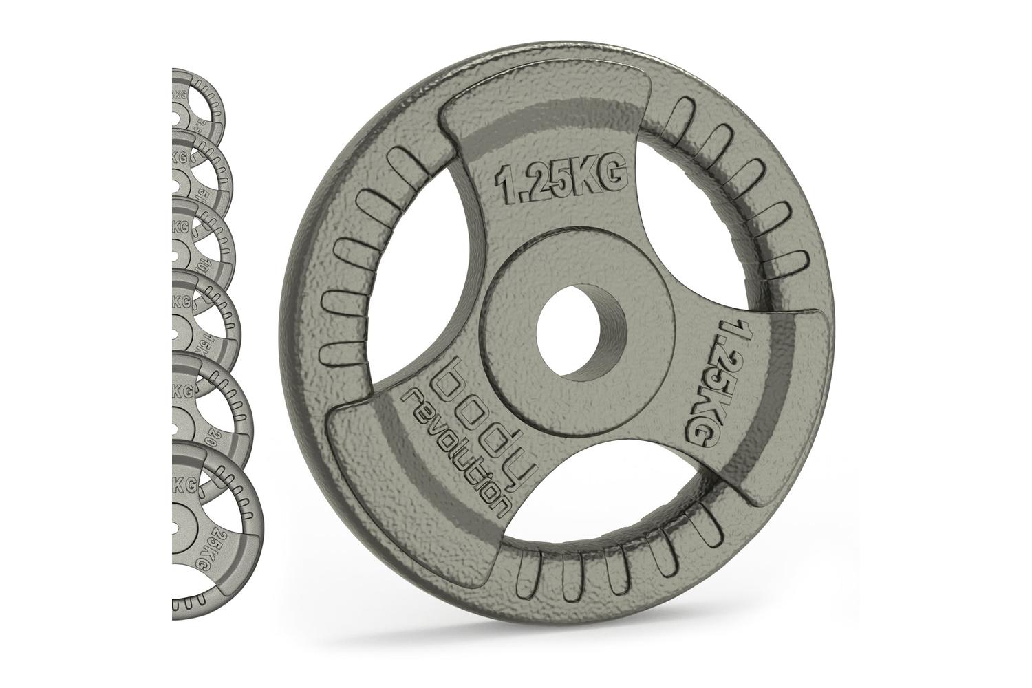 Cast Iron Weight Plates 1" Standard Tri Grip Pairs 2 X 10kg-2
