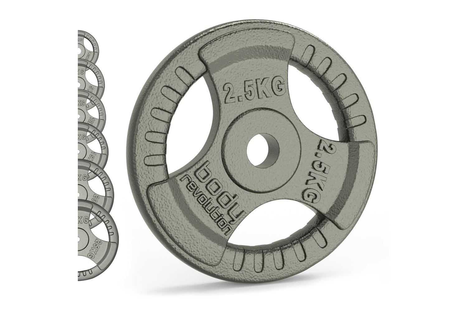 Cast Iron Weight Plates 1" Standard Tri Grip Pairs 2 X 20kg-3