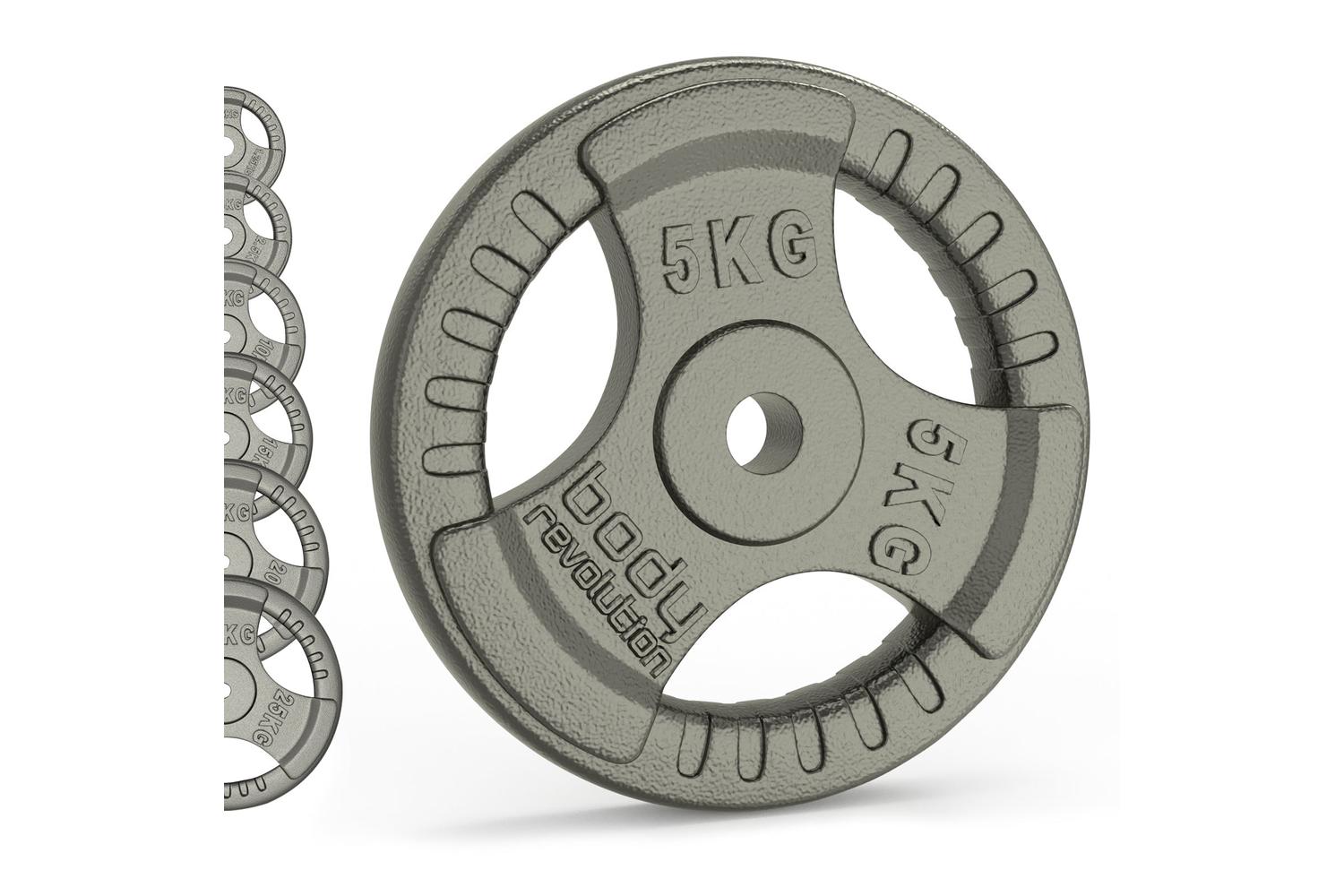 Cast Iron Weight Plates 1" Standard Tri Grip Pairs 2 X 20kg-4