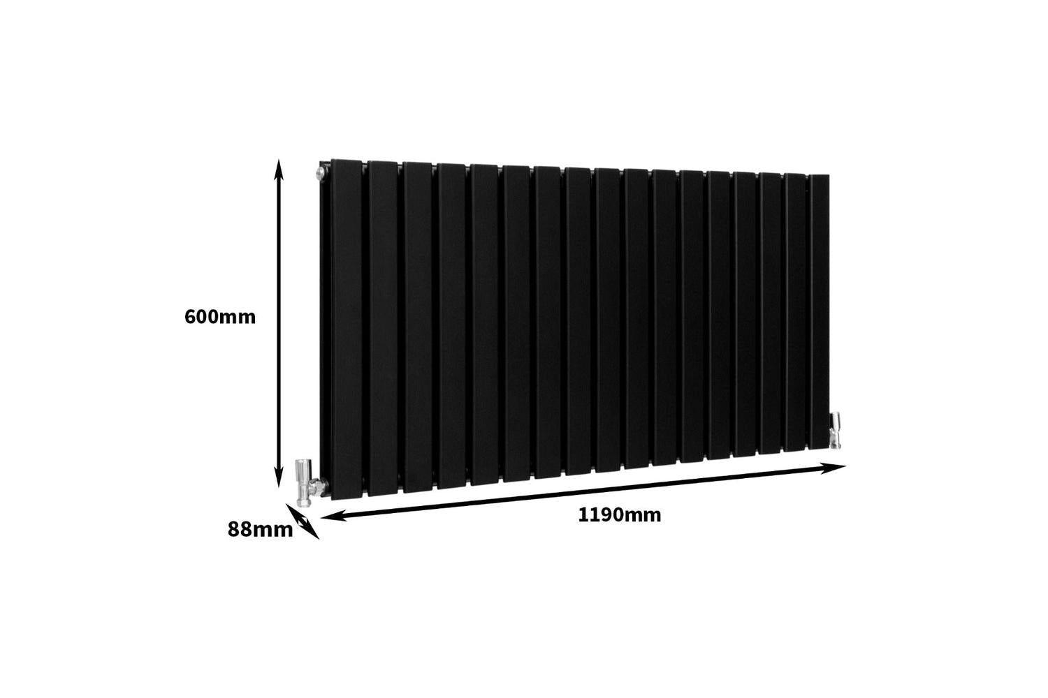Monstershop 29605 - Designer Flat Panel Radiators Matt Black-8
