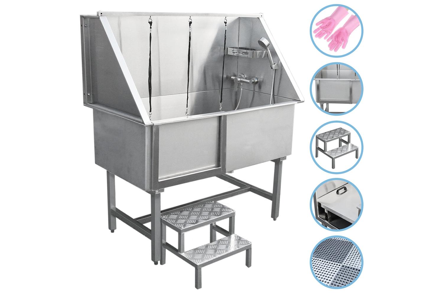 Monstershop 26256 - Dog Grooming Bath Steel Pet Wash Station-2
