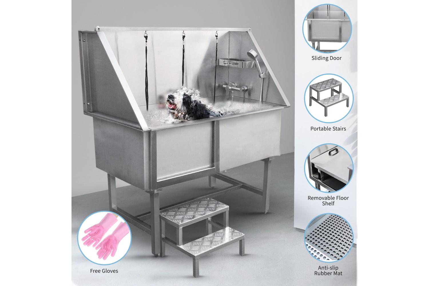 Monstershop 26256 - Dog Grooming Bath Steel Pet Wash Station-5