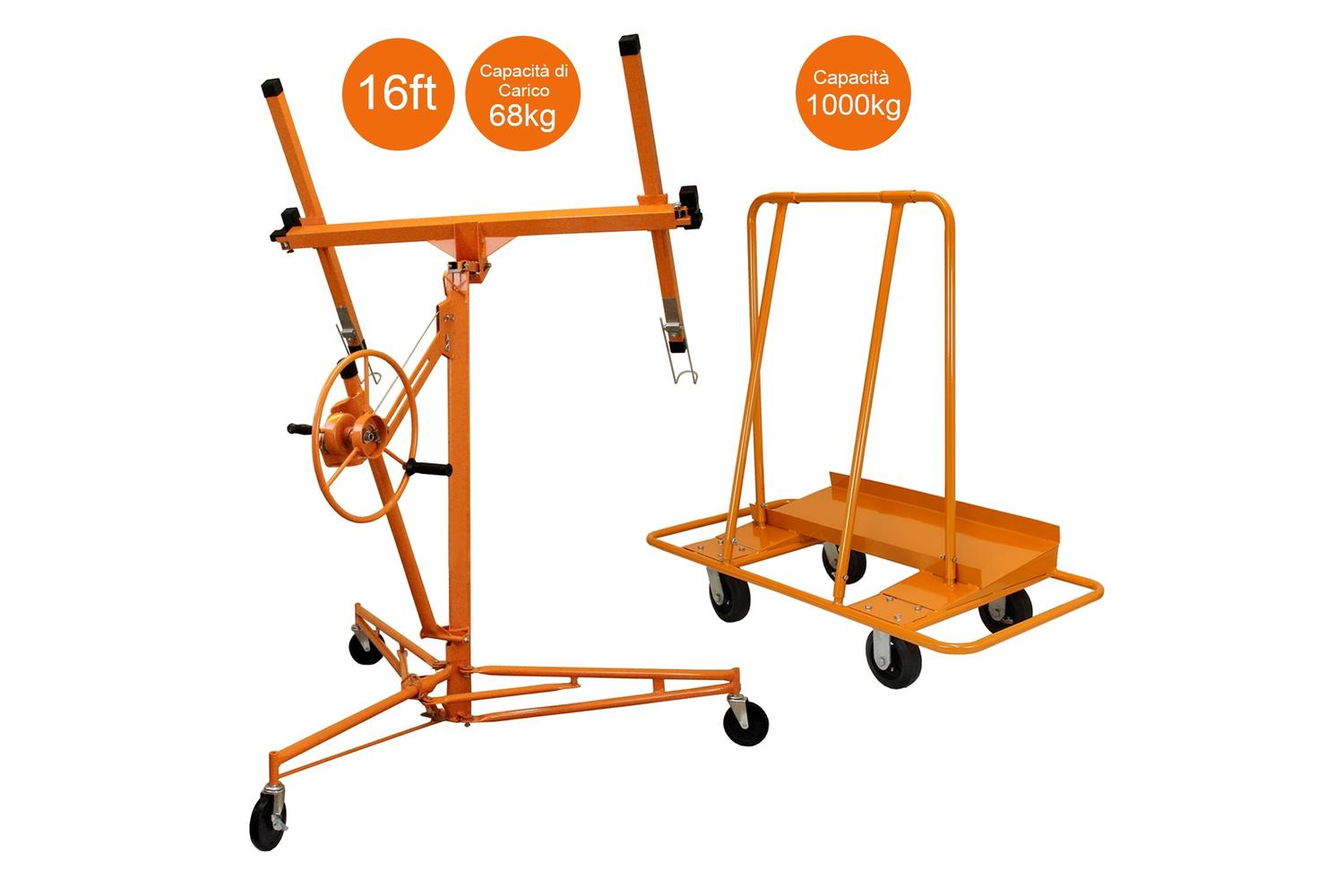 Monstershop 26604 - Drywall Lifter Hoist 16ft & Plaster Boar-6