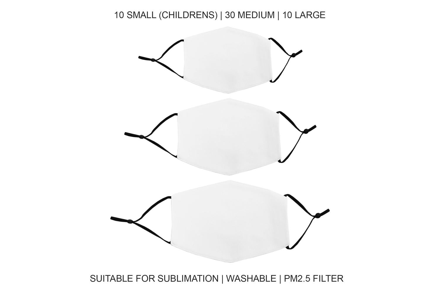 Monstershop 27694 - Face Masks Sublimation Blanks Bundle / 5-3