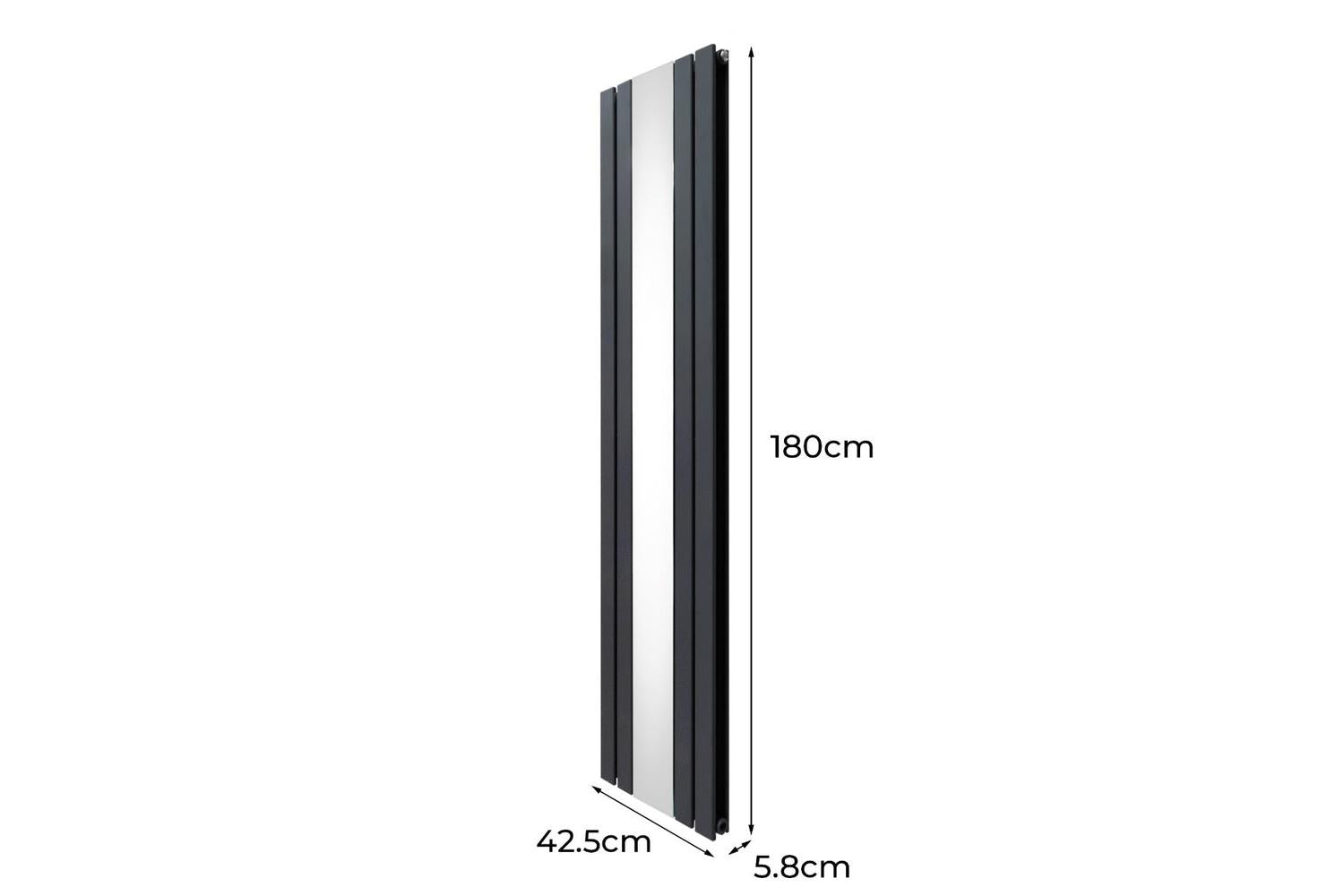 Monstershop 10870 - Flat Mirror Radiator & Valves - 1800mm X-5