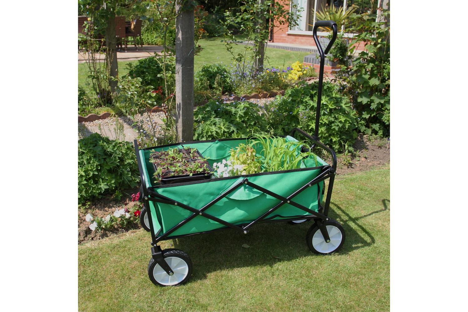 Monstershop 25249 - Foldable Garden Cart Green-2