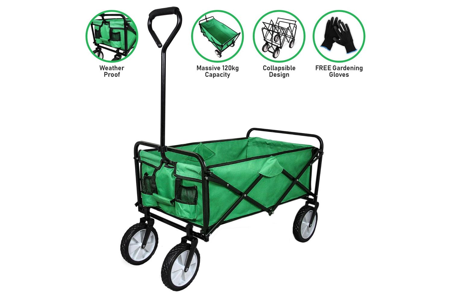 Monstershop 25249 - Foldable Garden Cart Green-3