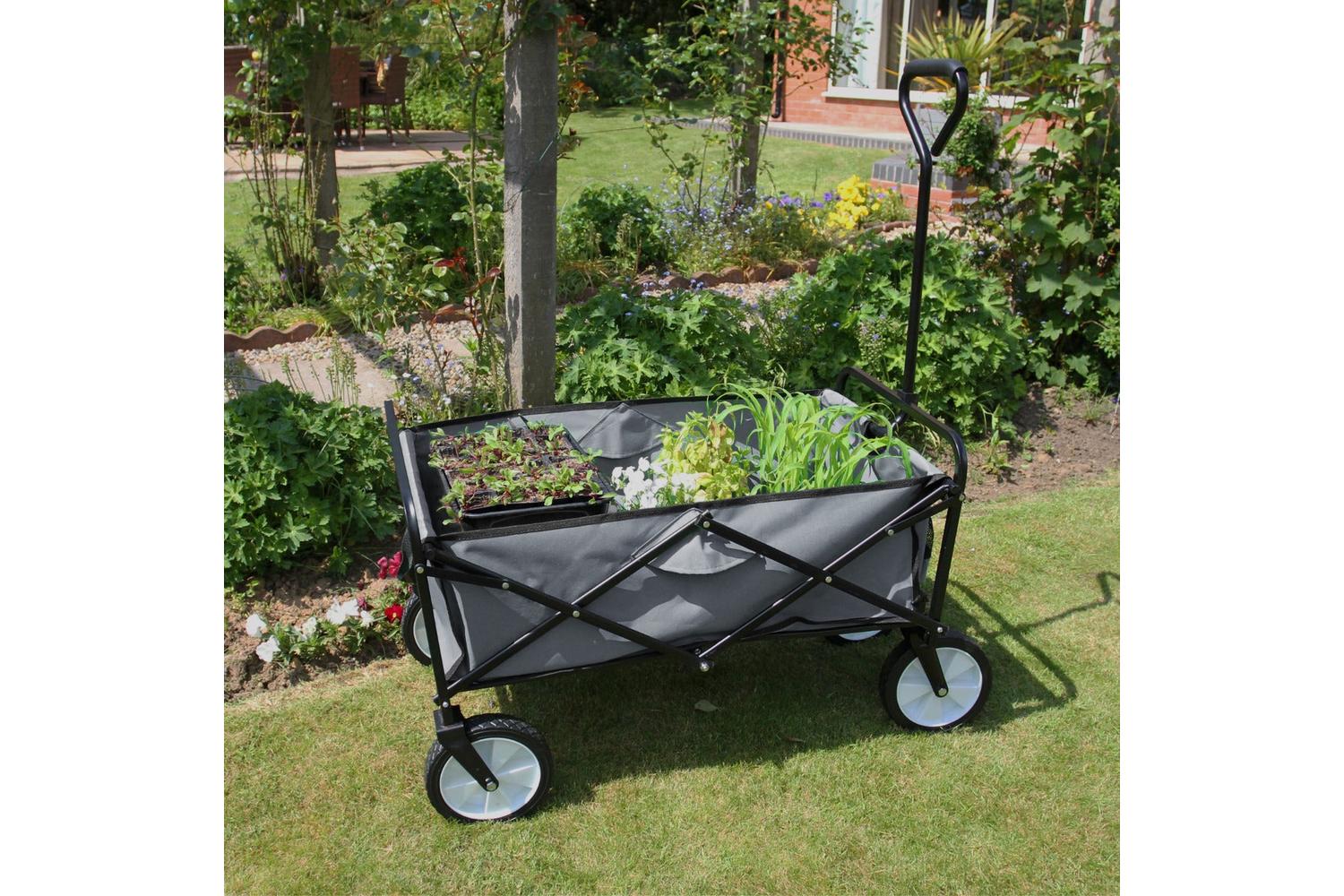 Monstershop 28431 - Foldable Garden Cart Grey-2