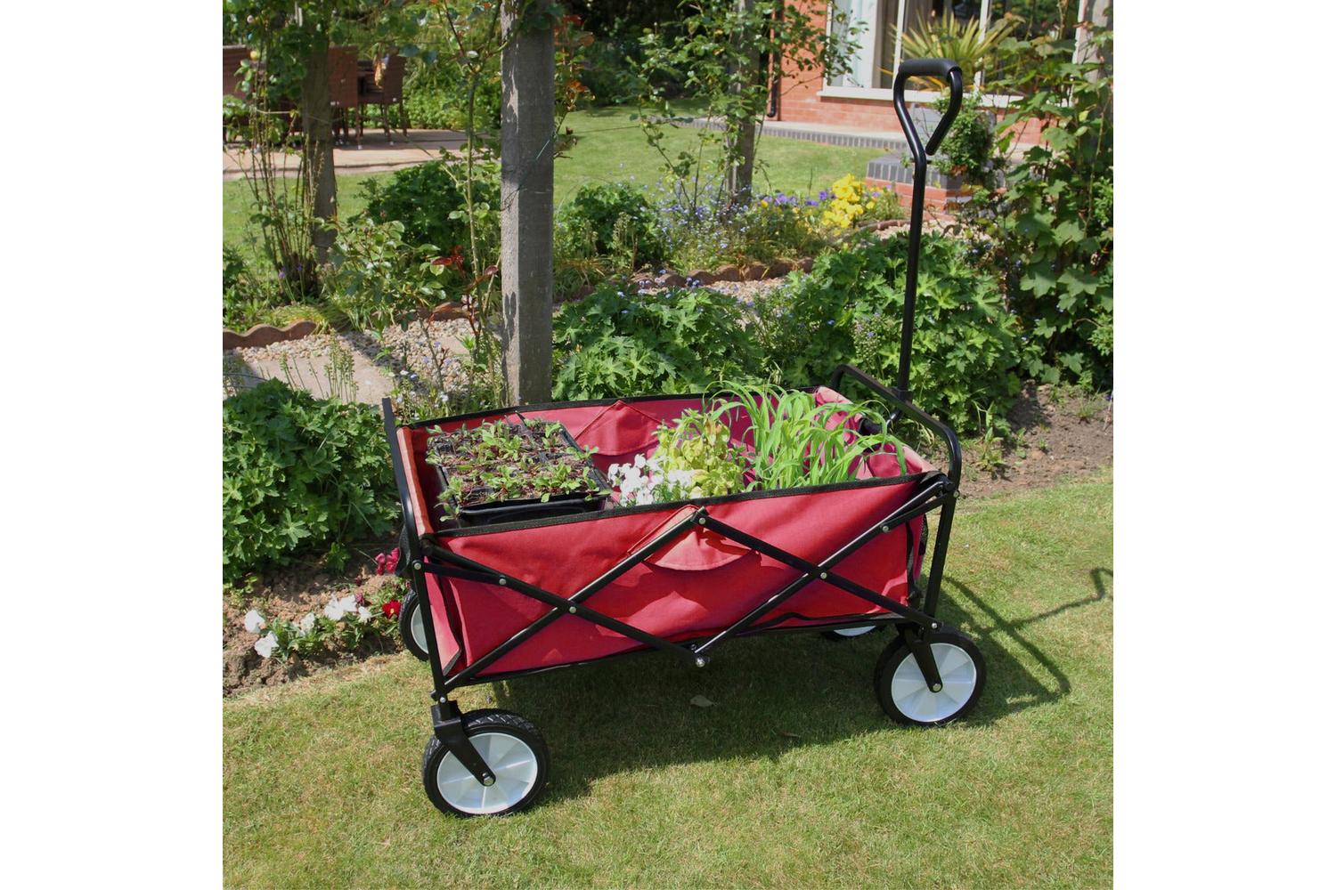 Monstershop 28429 - Foldable Garden Cart Red-2