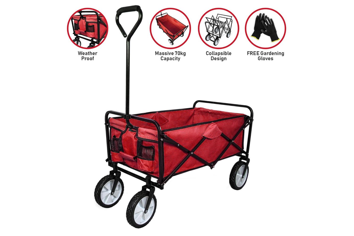 Monstershop 28429 - Foldable Garden Cart Red-4