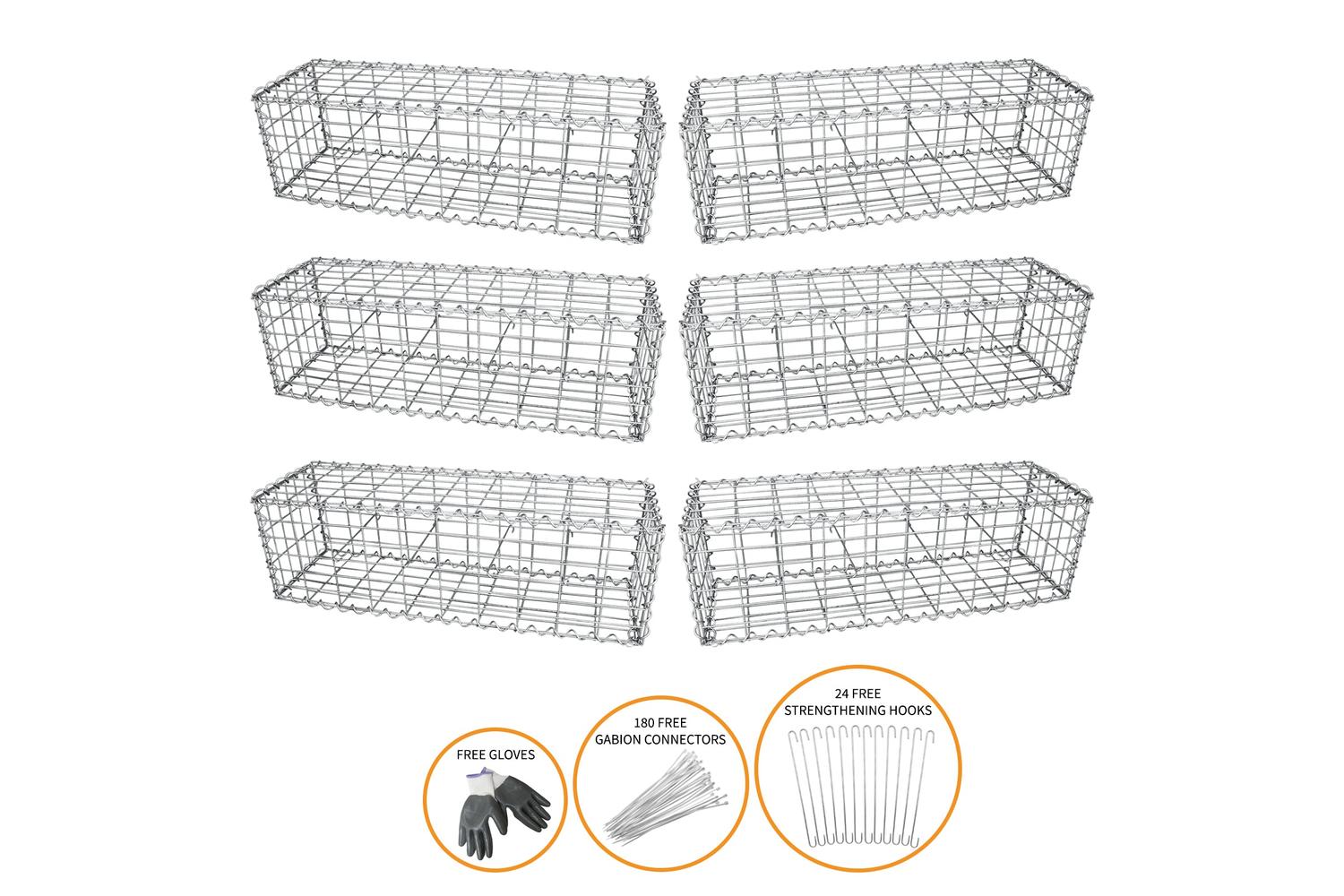 Monstershop 25305 - Gabion Baskets 100 X 30 X 30cm / 6 Pack-2