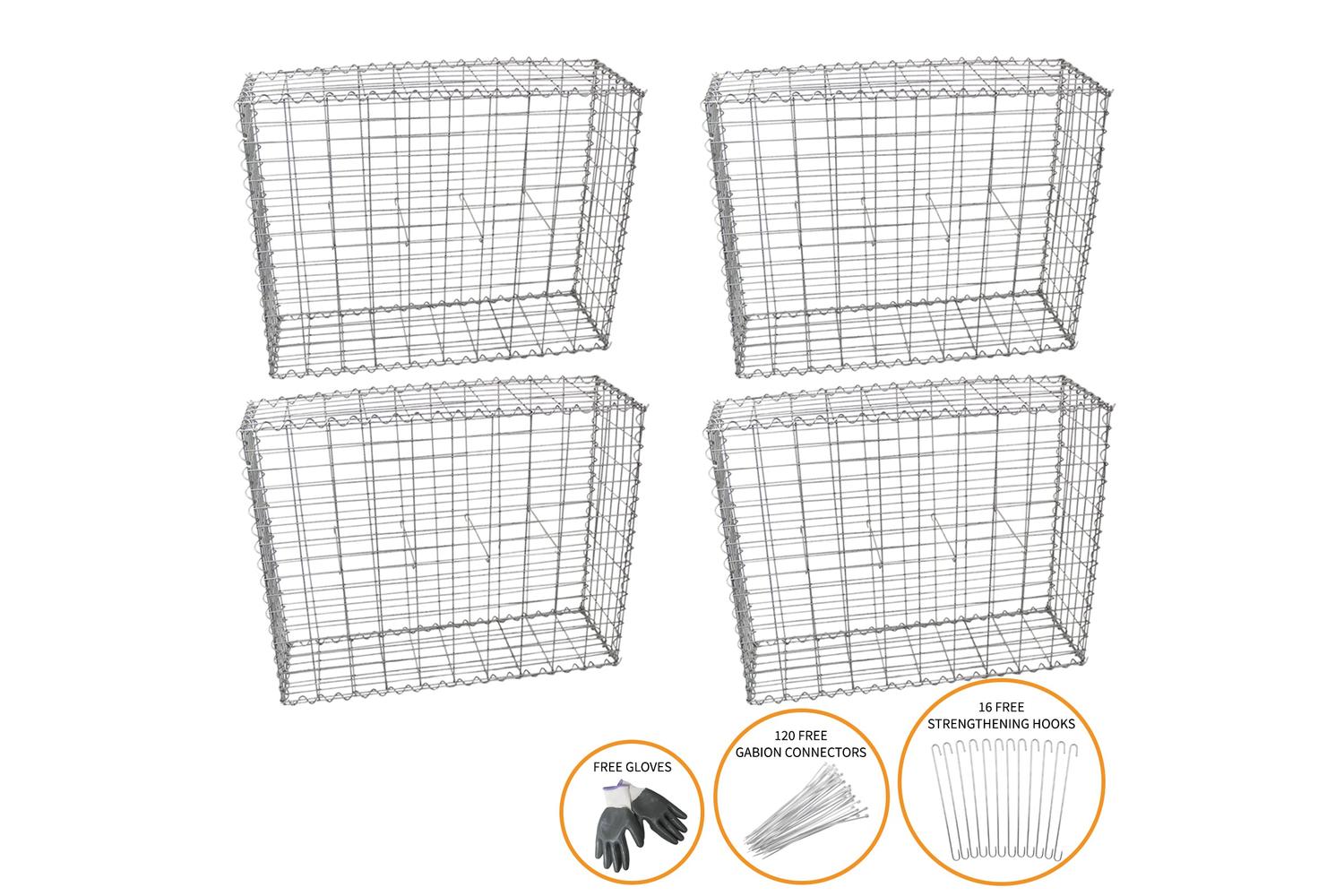 Monstershop 25308 - Gabion Baskets 100 X 80 X 30cm / 4 Pack-3