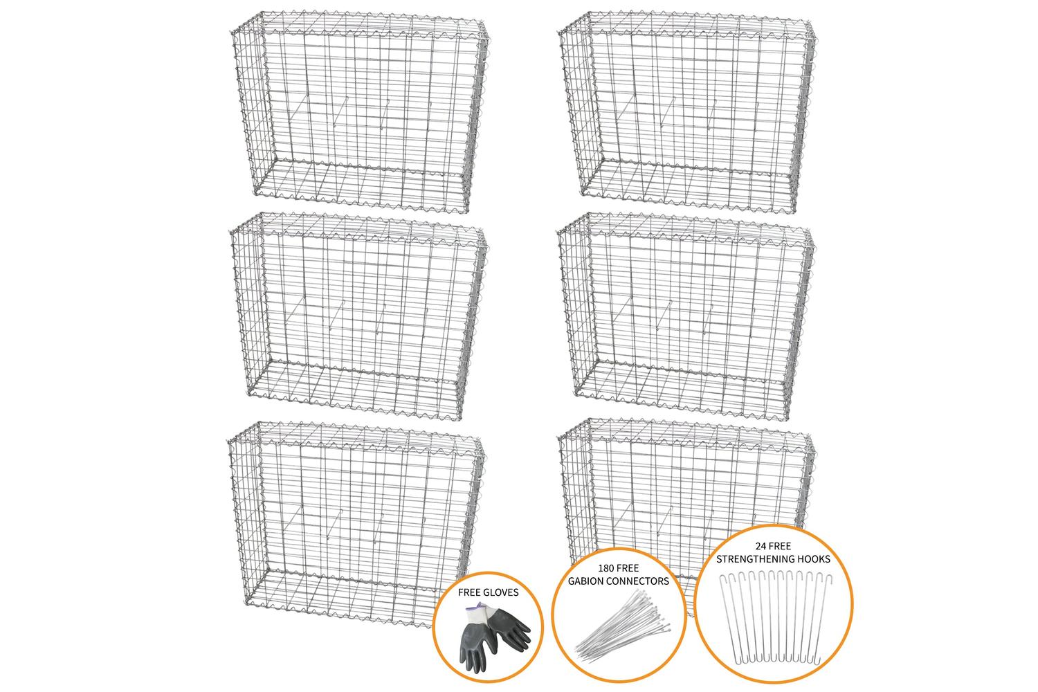Monstershop 25309 - Gabion Baskets 100 X 80 X 30cm / 6 Pack-3