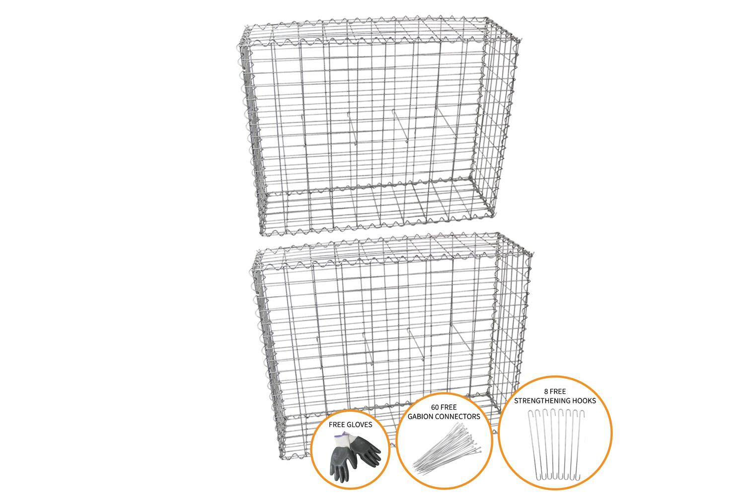 Monstershop 24964 - Gabion Baskets 100 X 95 X 30cm / 2 Pack-2