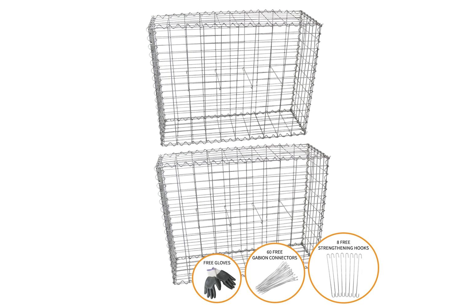 Monstershop 24964 - Gabion Baskets 100 X 95 X 30cm / 2 Pack-3