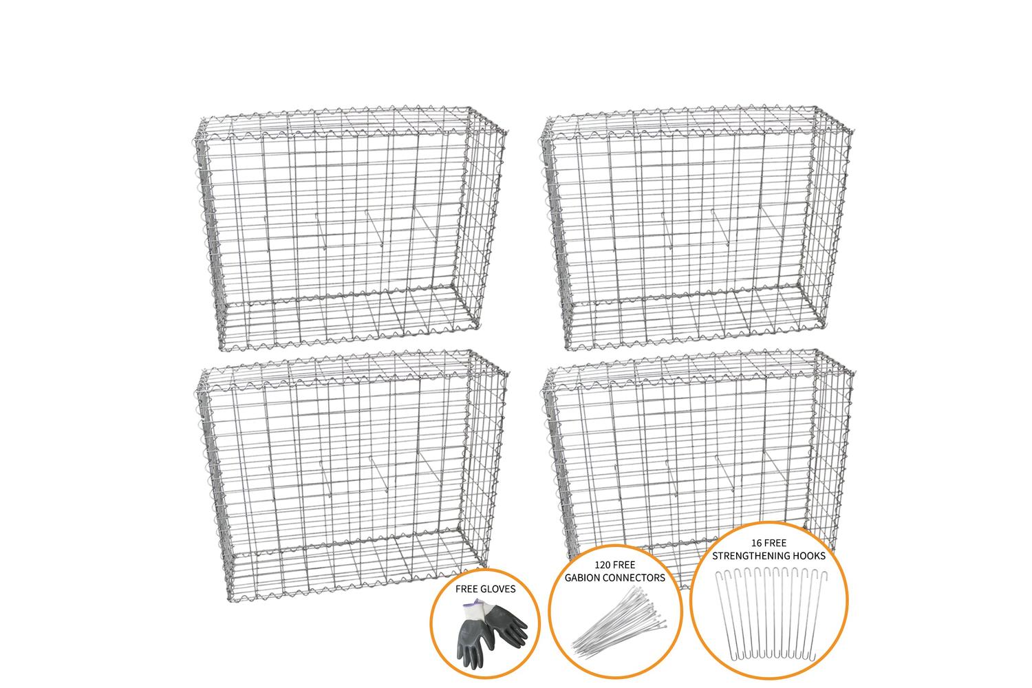 Monstershop 25310 - Gabion Baskets 100 X 95 X 30cm / 4 Pack-2