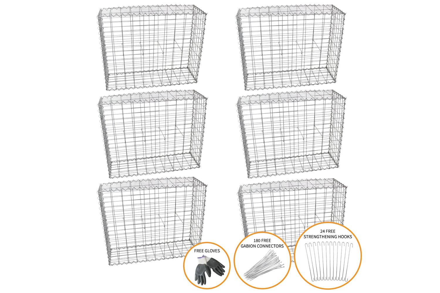 Monstershop 25311 - Gabion Baskets 100 X 95 X 30cm / 6 Pack-2