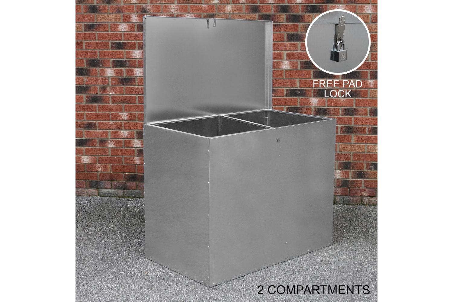 Monstershop 26926 - Galvanised Feed Store 2 Compartments-5