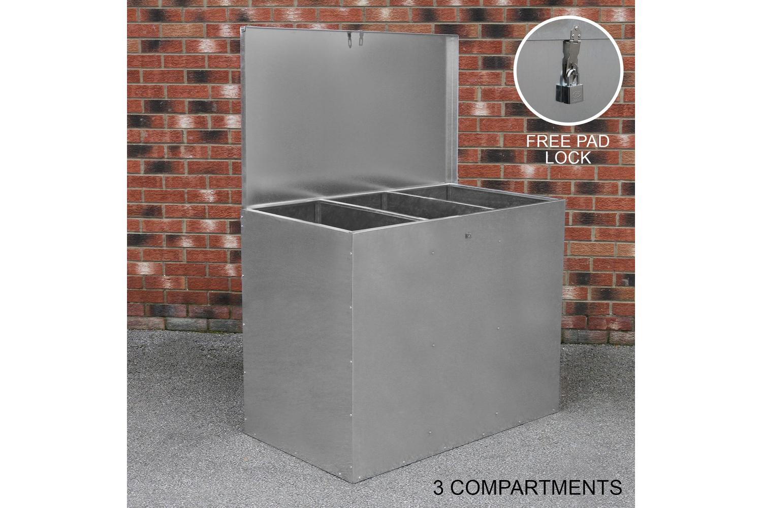 Monstershop 26927 - Galvanised Feed Store 3 Compartments-5