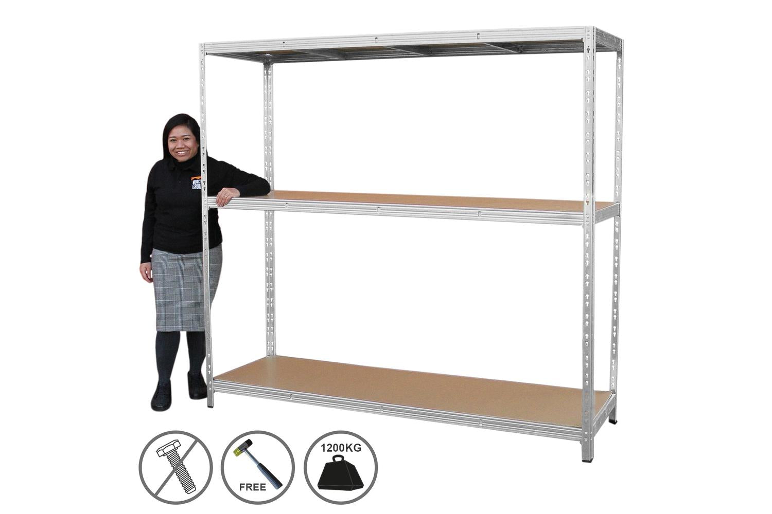 Monstershop 26591 - Galvanised Steel Heavy-duty Racking Unit-2