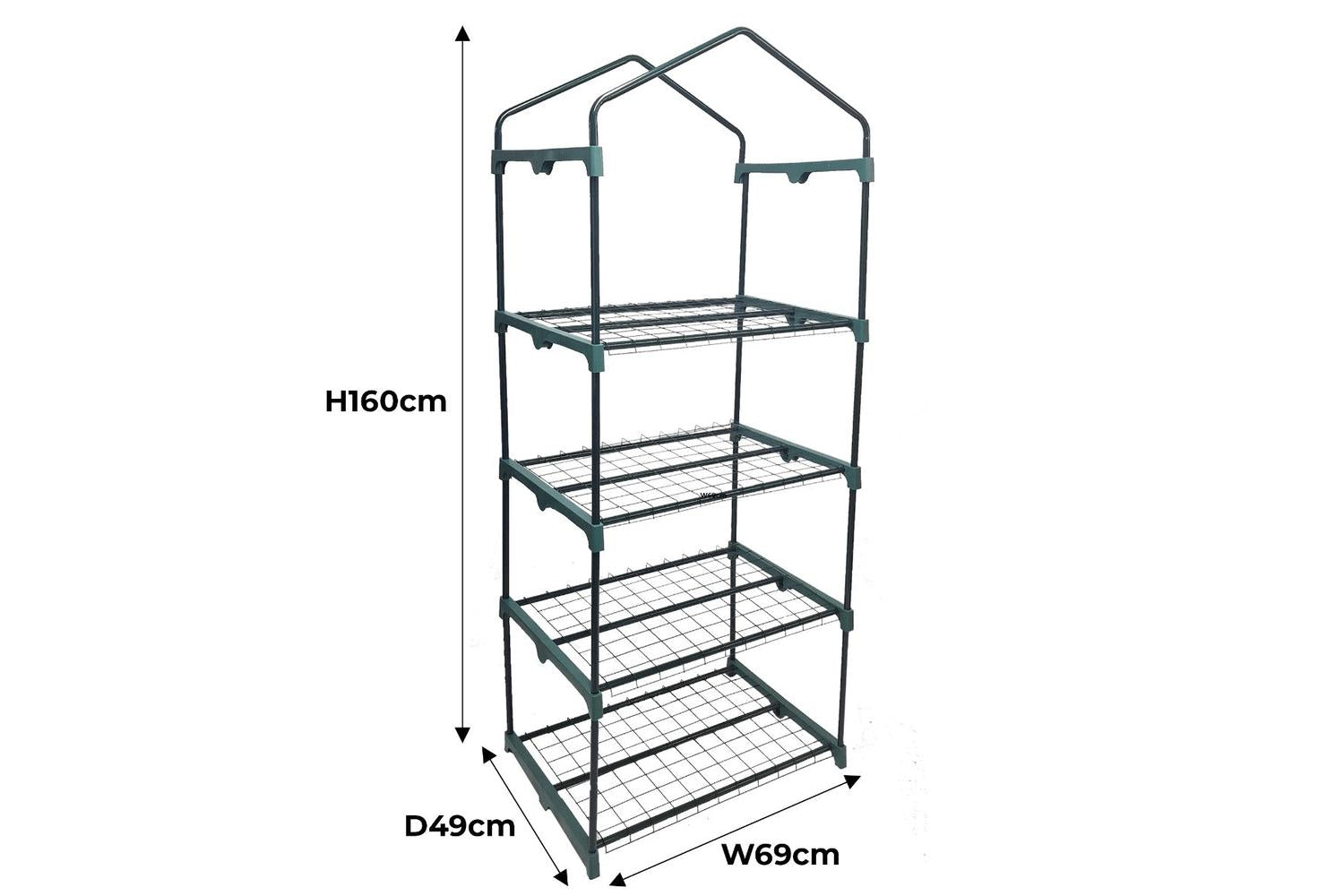 Monstershop 27058 - Greenhouse 4 Tier With Pe Cover-2