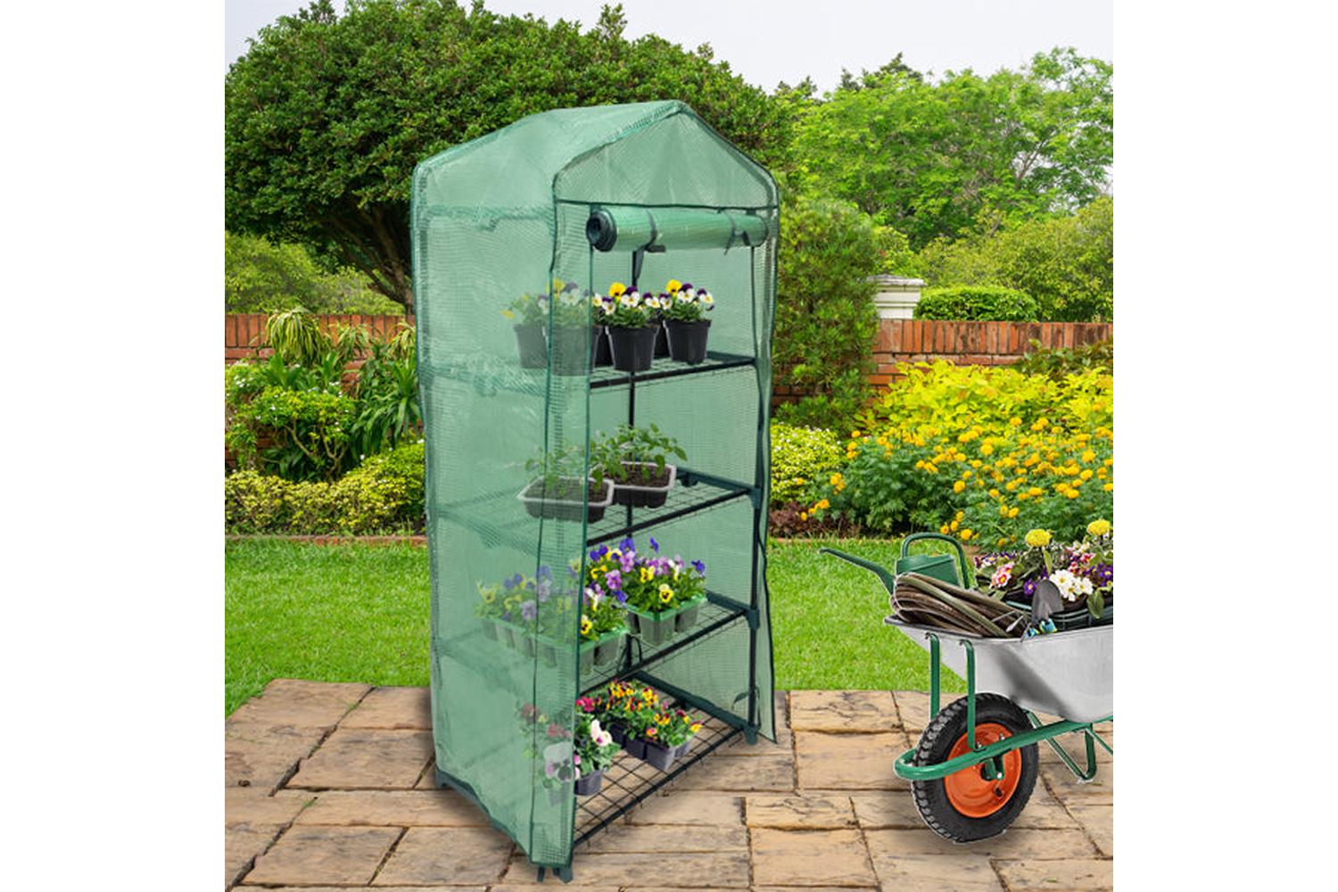 Monstershop 27058 - Greenhouse 4 Tier With Pe Cover-3