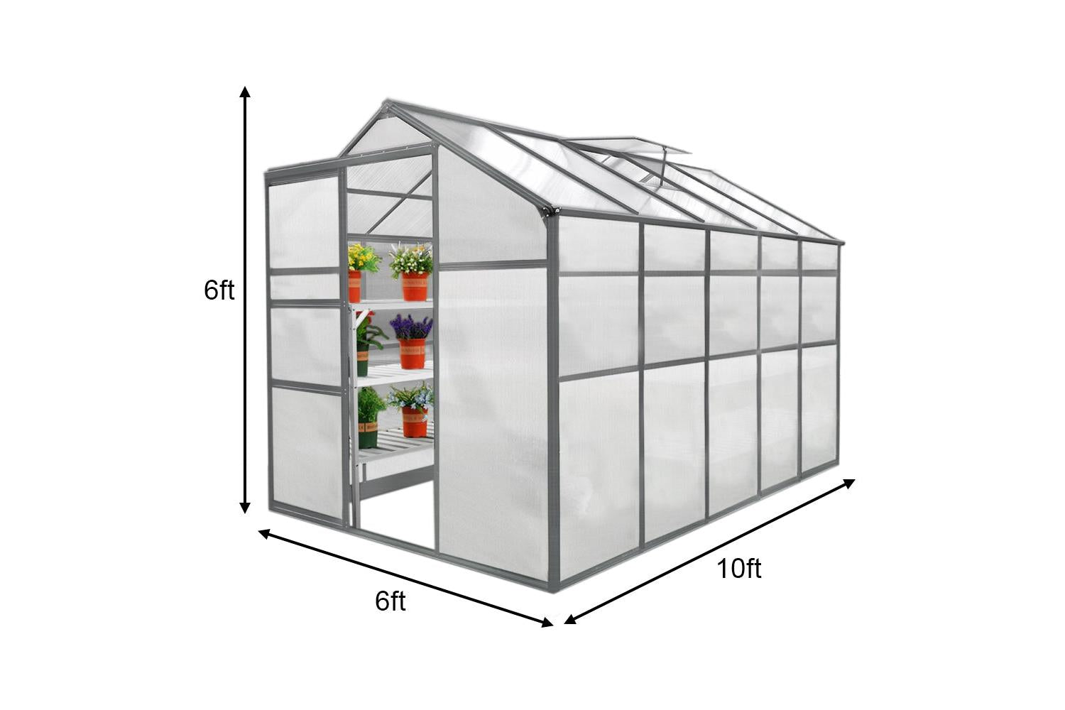 Monstershop 25941 - Greenhouse 6ft X 10ft-4