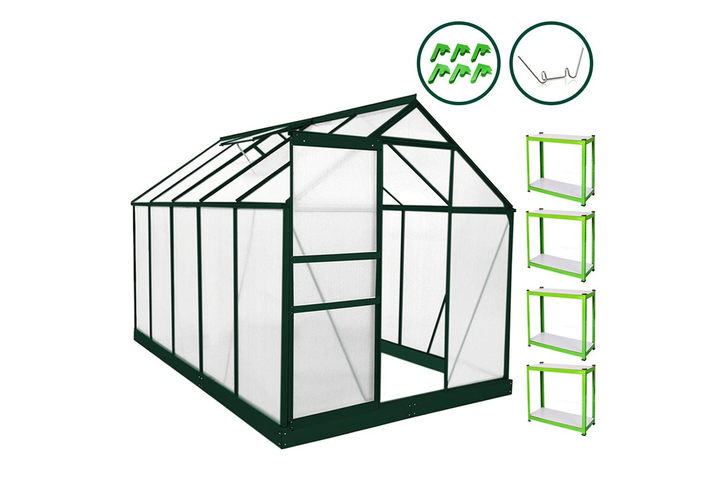 Monstershop 26631 - Greenhouse 6ft X 10ft (green) With Base-3