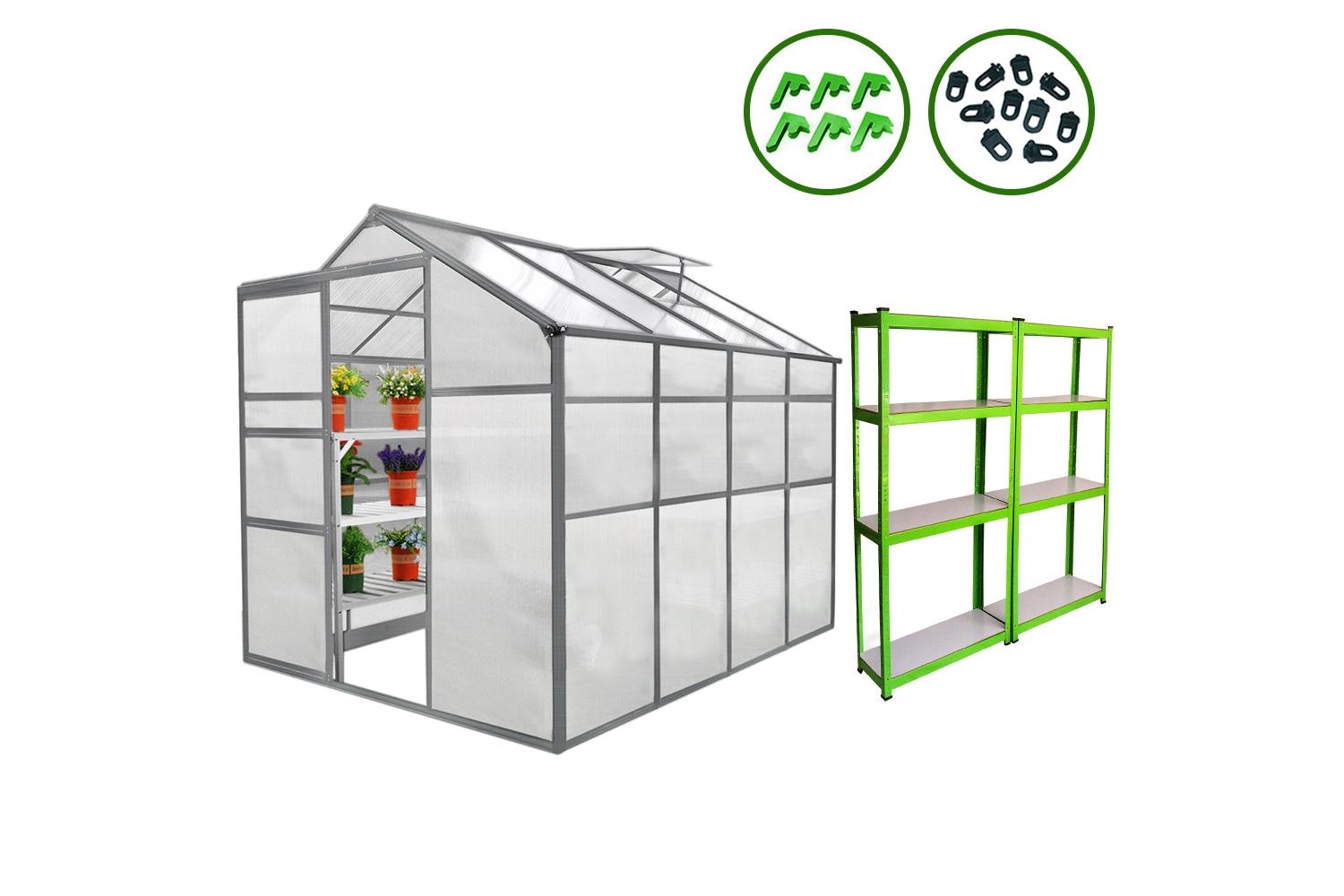 Monstershop 26226 - Greenhouse 6ft X 8ft And 2 X Water-resis-2