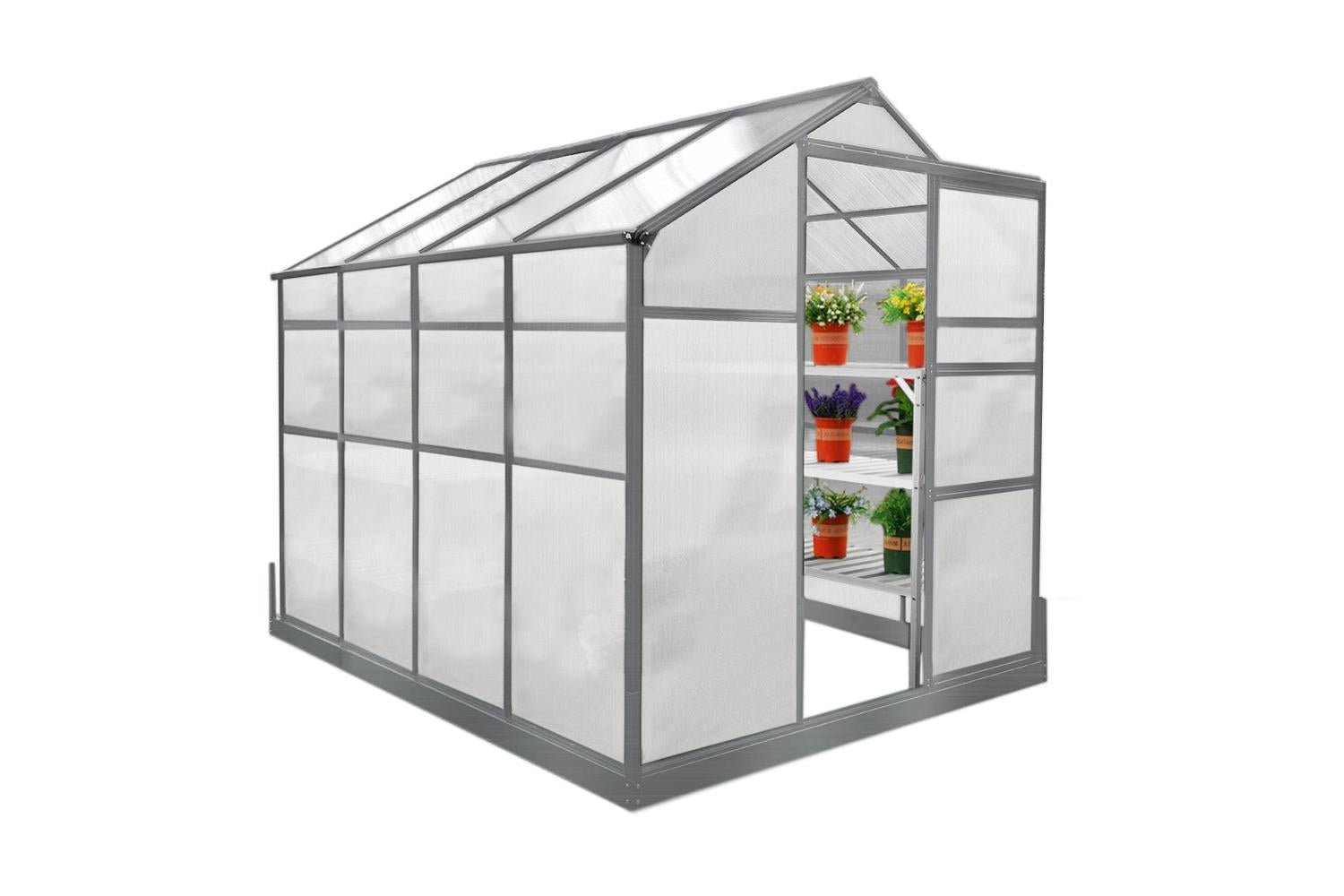 Monstershop 25921 - Greenhouse 6ft X 8ft With Base-7