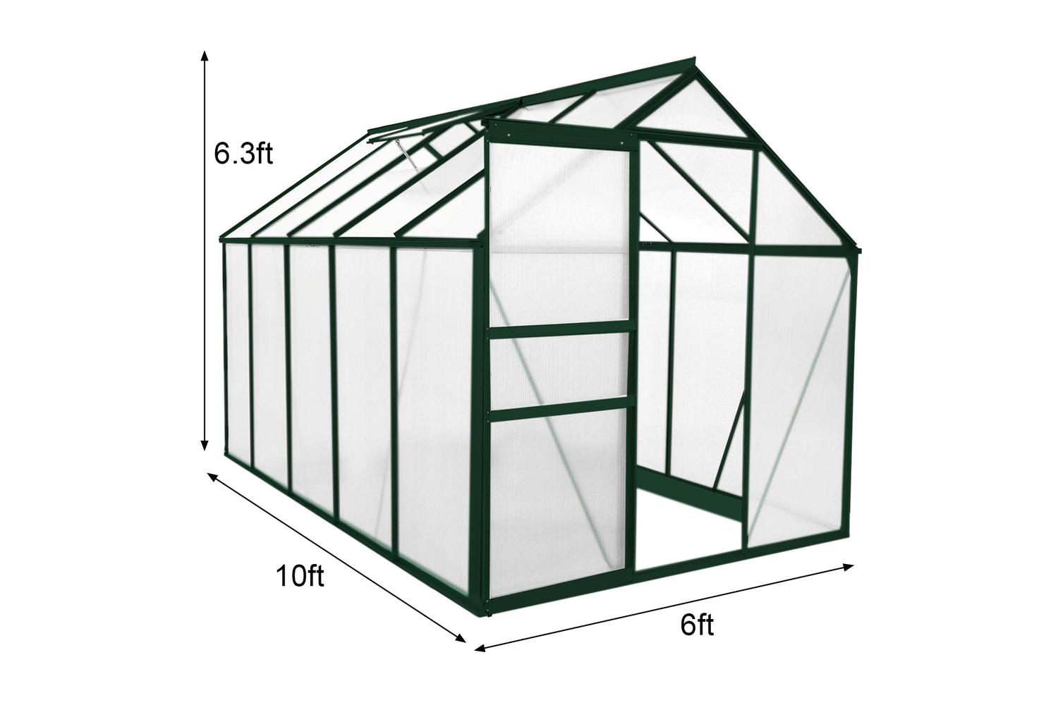 Monstershop 26546 - Greenhouse Polycarbonate 6ft X 10ft (gre-4