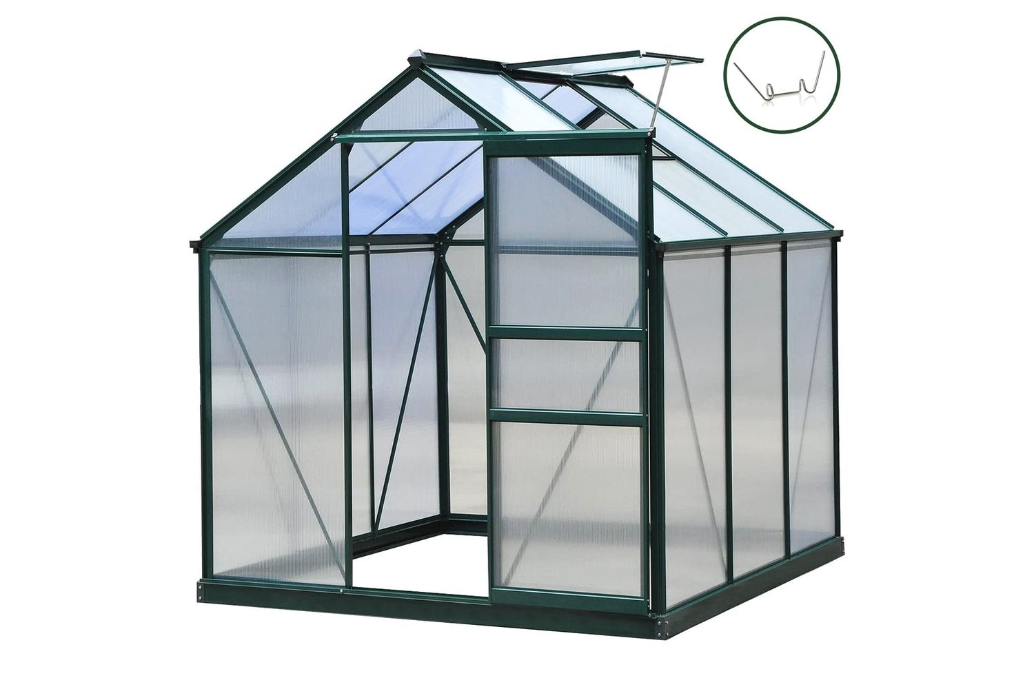 Monstershop 26534 - Greenhouse Polycarbonate 6ft X 6ft With-2