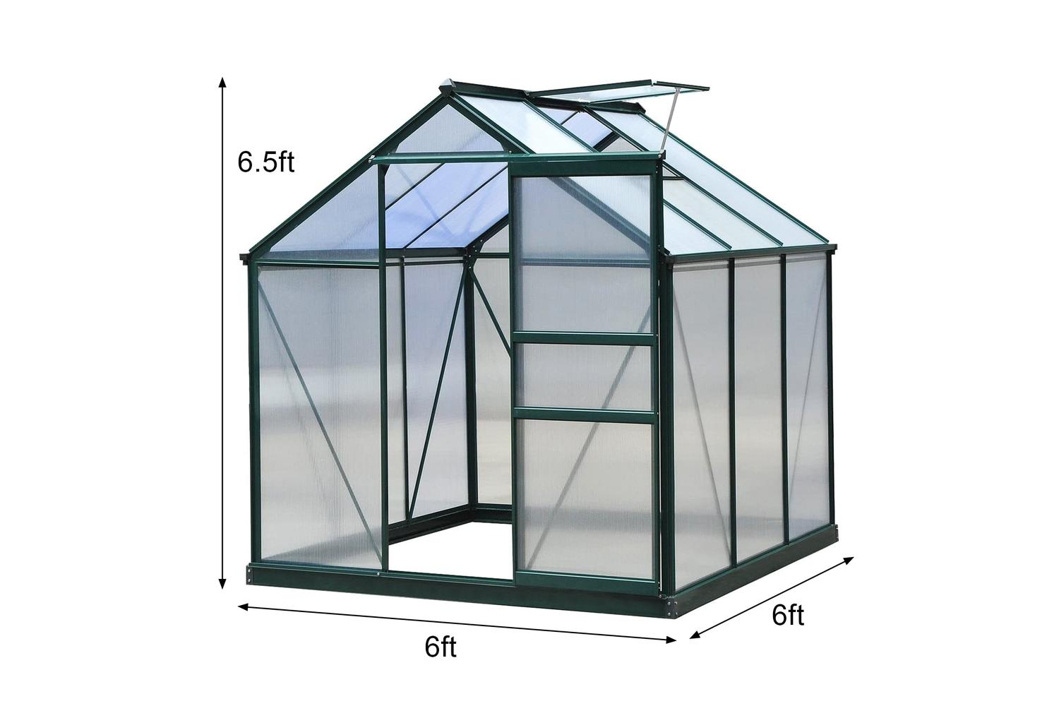 Monstershop 26534 - Greenhouse Polycarbonate 6ft X 6ft With-5
