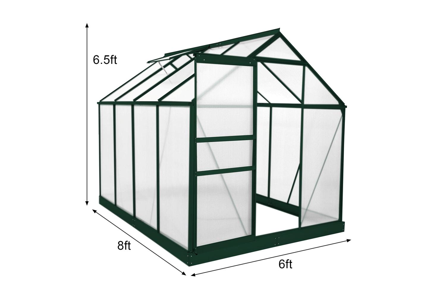 Monstershop 26536 - Greenhouse Polycarbonate 6ft X 8ft With-4