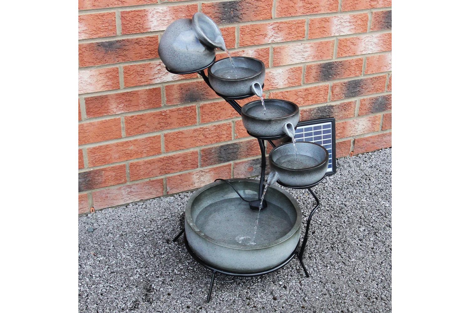 Monstershop 27605 - Grey 4 Tier Spilling Bowls Water Feature-2
