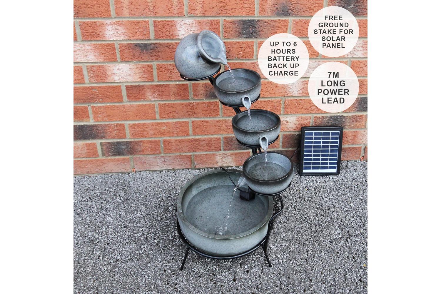 Monstershop 27605 - Grey 4 Tier Spilling Bowls Water Feature-3