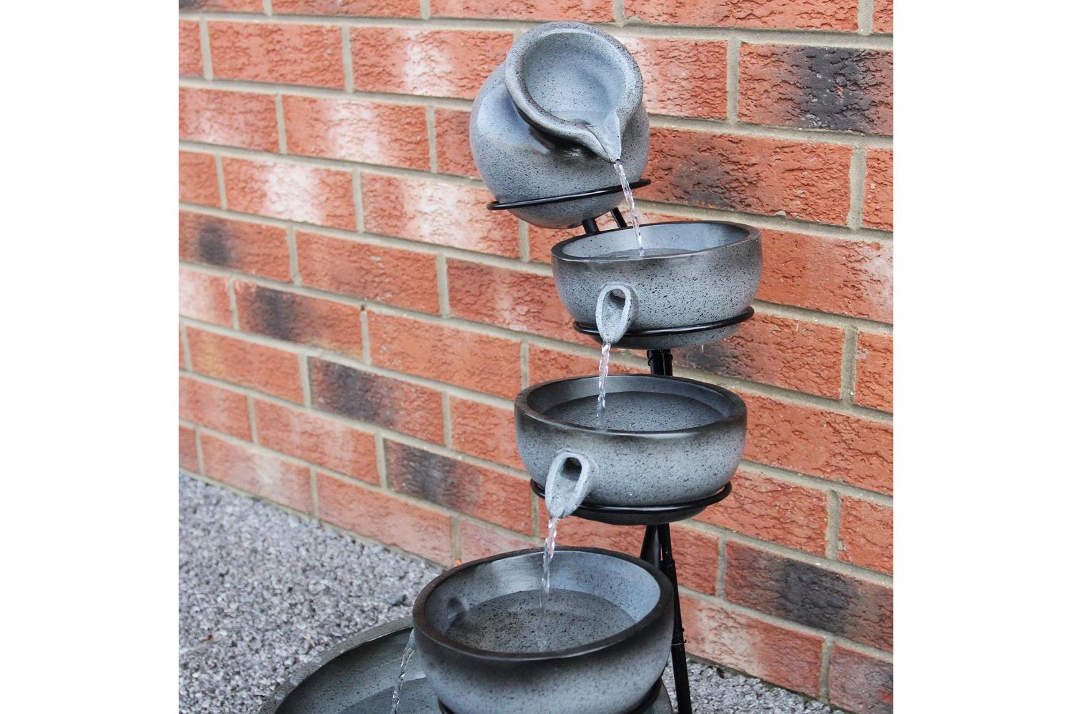 Monstershop 27605 - Grey 4 Tier Spilling Bowls Water Feature-4